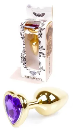 Анальна пробка Boss Series - Jewellery Gold Heart PLUG Purple S, BS6400043 Sex Aura Київ