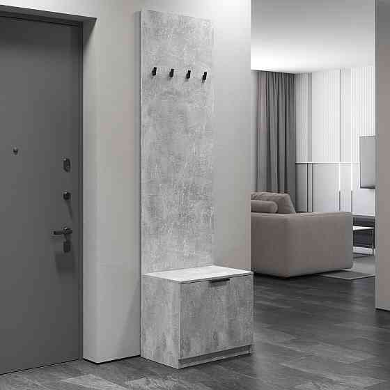 Вешалка для прихожей VAYS, напольная, с тумбой для обуви M-43 Бетон Львов