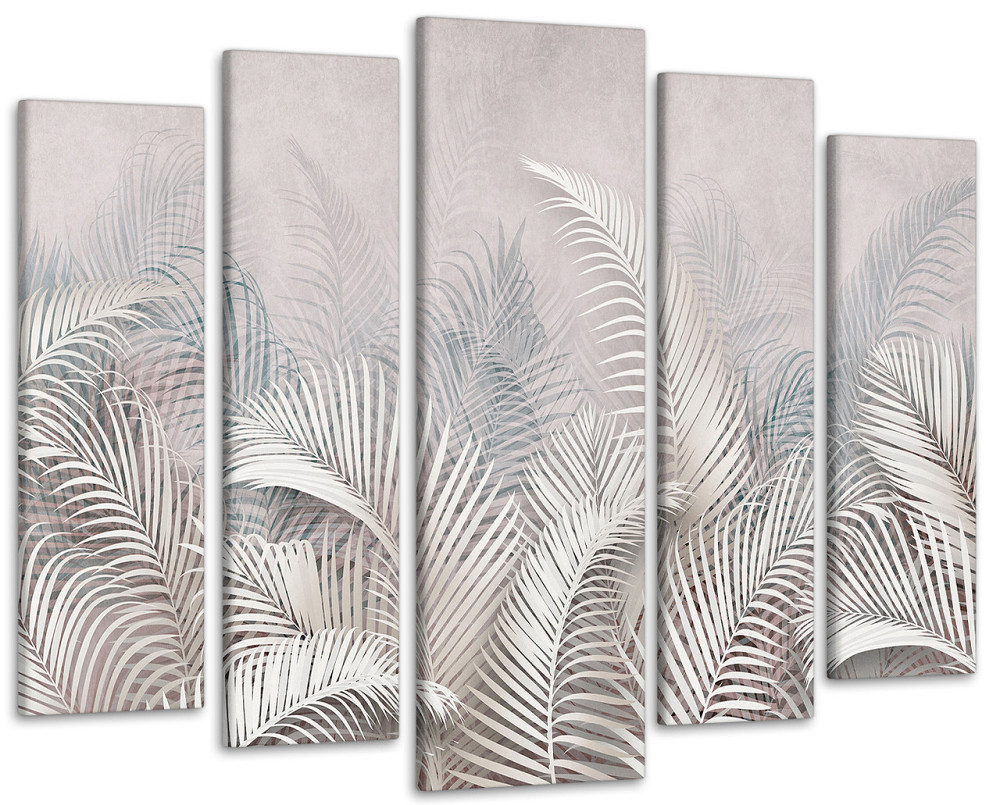 Модульна картина у вітальню / спальню Абстракція Листя Папороті Art-467_5 ( 80х118см ) Київ - фото 1