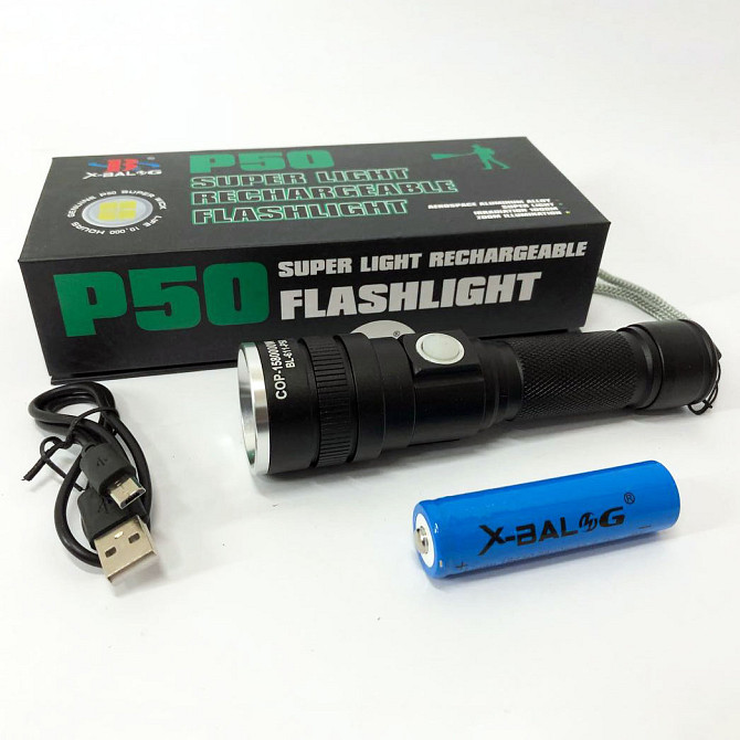 Компактний акумуляторний ліхтар BL-611-P50, Ліхтарик світлодіодний для туриста, LED ліхтар із зарядкою AE-82 Львів - фото 8