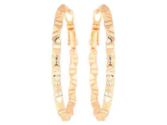 Серьги Позолота 18K кольца конго «Декоративный узор» ø 4см 270605 ТМ XUPING Киев