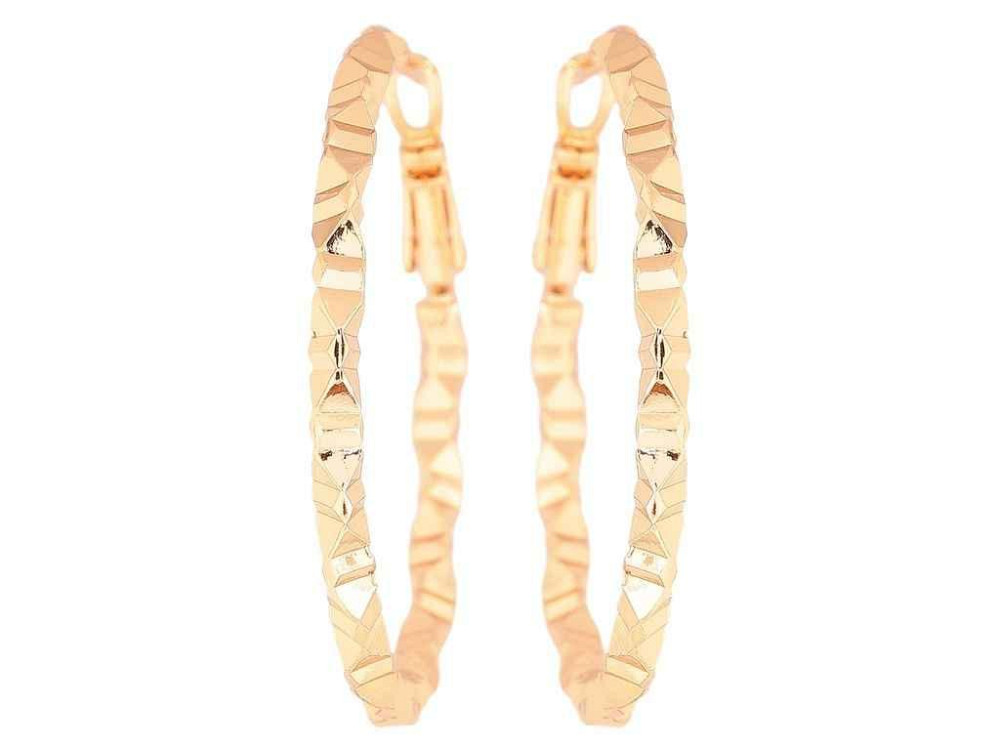 Серьги Позолота 18K кольца конго «Декоративный узор» ø 4см 270605 ТМ XUPING Киев - изображение 1