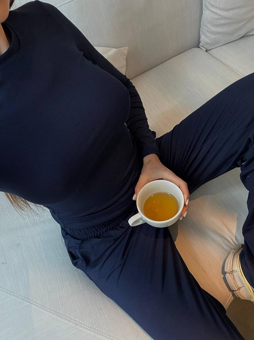 Женский базовый костюм двойка из мягкой вискозы Темно-синий, 44/46 Одесса - изображение 9