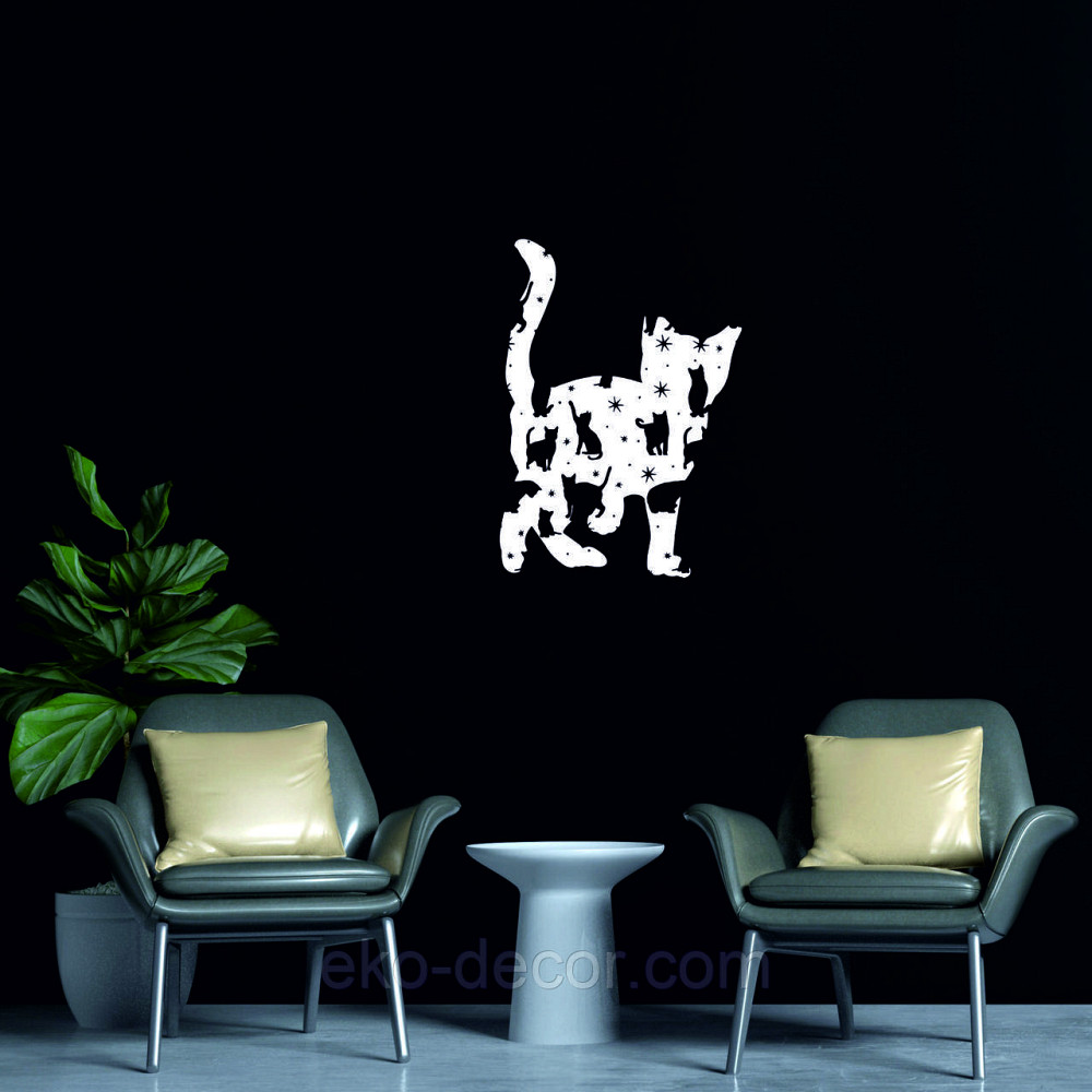 Декоративное настенное 3D Панно «Котёнок» Декор на стену с объемом 50*36 см, Белый Киев - изображение 4