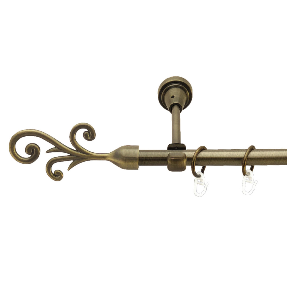 Карниз Orvit Фала металевий однорядний відкритий Антик 16 мм 160 см (3327956) Львів - фото 1