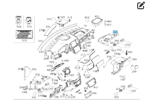 Mercedes-Benz  A1666801608 9051 Накладка простору ніг переднього пасажира внизу праворуч ML/GLE W166 GLE Coupe C292 GL/GLS X166 Одесса
