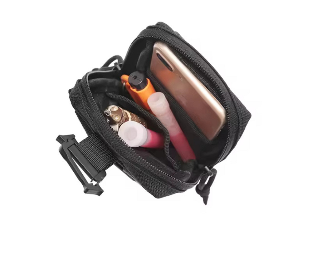 Поясная сумка тактическая мужская 2 кармана 18 на 12 см зеленый Киев - изображение 6