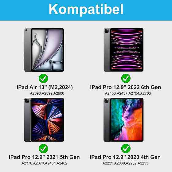 Клавіатура SENGBIRCH Magic Keyboard для iPad Air 13 M3/M2, Чорна, QWERTZ, підсвітка, мультитачпад, чохол Київ