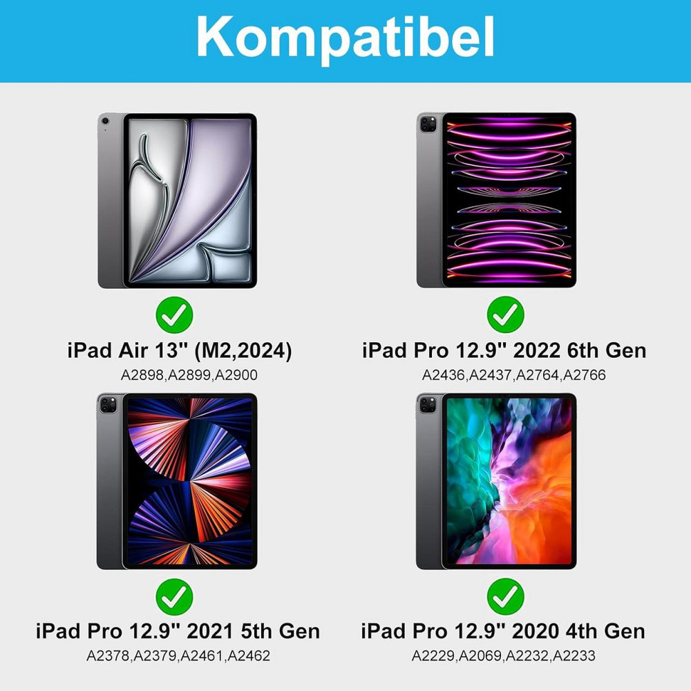 Клавиатура SENGBIRCH Magic Keyboard для iPad Air 13 M3/M2, Черная, QWERTZ, подсветка, мультитачпад, чехол Киев - изображение 4