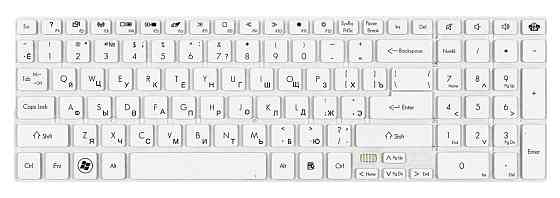 Клавиатура для ноутбука Gateway (NV55S) White, (No Frame), RU Вінниця