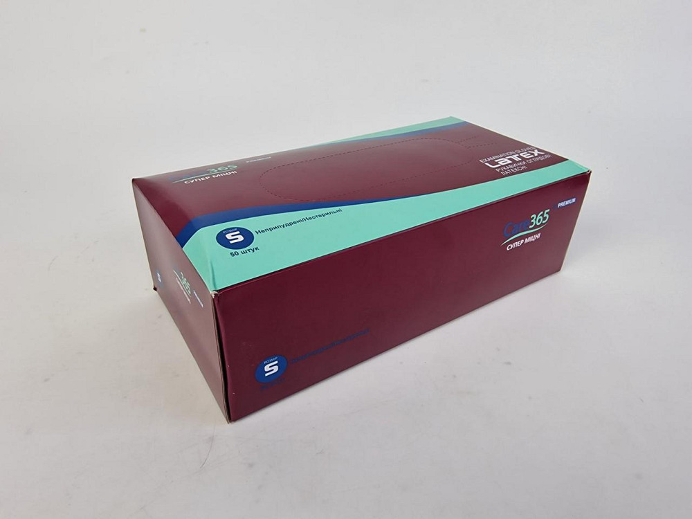 Рукавички гумові "Амбулаторія" 50 шт (S) "CARE 365" (1 пачка) Харків - фото 2