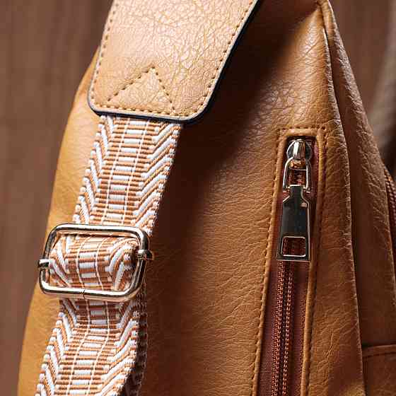 Яскрава жіноча сумка через плече з отвором для навушників з екошкіри Жовтий (Vintage) Київ