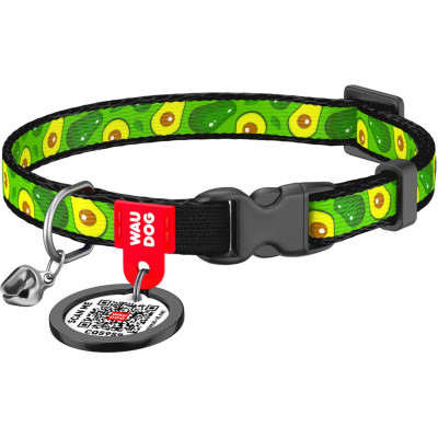 Ошейник для животных WAUDOG Авокадо с QR паспортом XS 20-30 см (5280) Винница - изображение 1