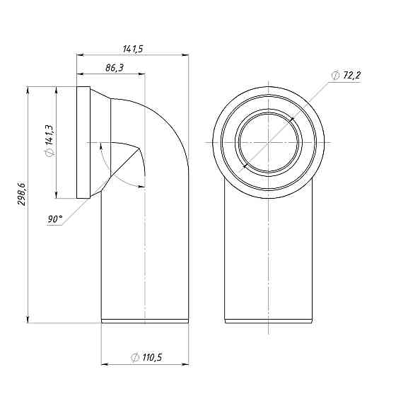 Коліно OPTIMUM для унітаза 90° D110 пластик OPTI 41410/296 Київ