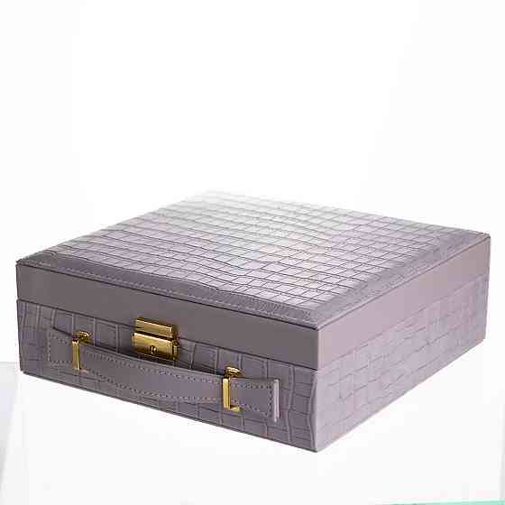 Скринька для прикрас з еко шкіри 2 яруси Сірий HP-5-35G Коломыя