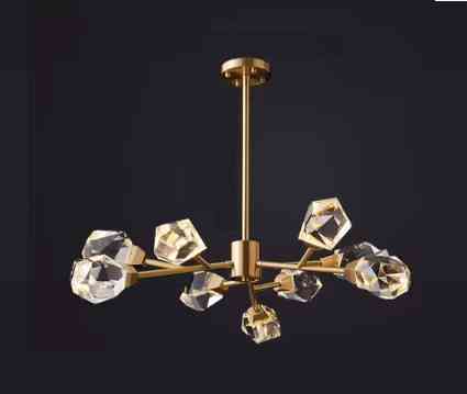 Світлодіодна кришталева люстра Смарагд 8612 (Золота) на 9 плафонів Київ