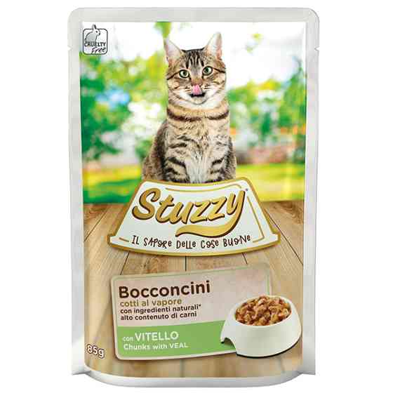 Stuzzy Cat Veal ШТУЗИ ТЕЛЯТИНА в соусе консервы для котов, влажный корм, пауч 85г Киев