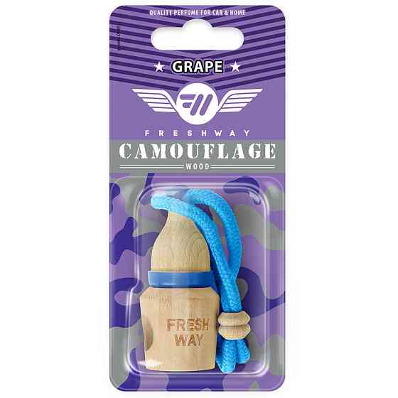 Ароматизатор для авто пробка "Camouflage Wood" Grape (Виноград) 5мл FreshWay Вінниця