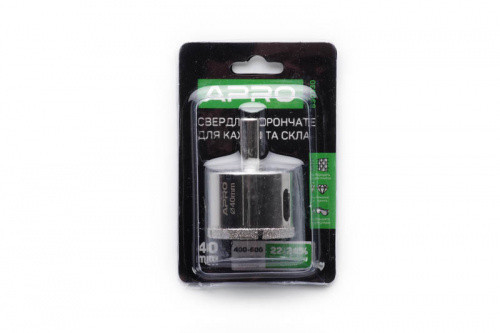 Свердло трубчасте з алмазним напиленням 40 мм APRO Рівне - фото 1