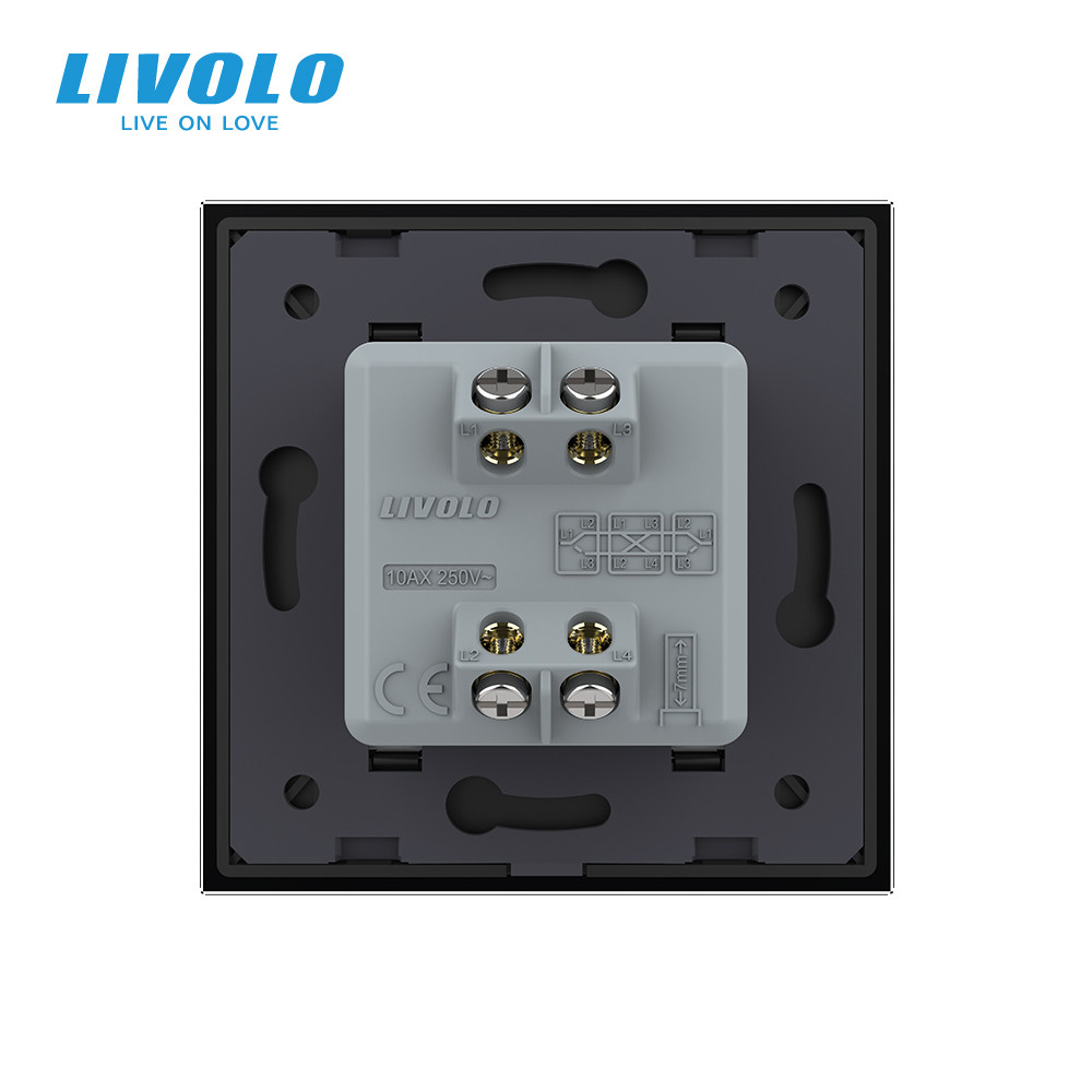 Одноклавішний перехресний вимикач Livolo чорний скло (VL-C7FCMM10A-2BP) Коломыя - изображение 6