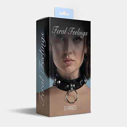 Нашийник для фіксації Feral Feelings - D-Rings Black Sex Aura Київ