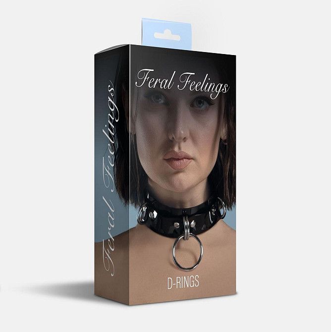 Нашийник для фіксації Feral Feelings - D-Rings Black Sex Aura Київ - фото 2