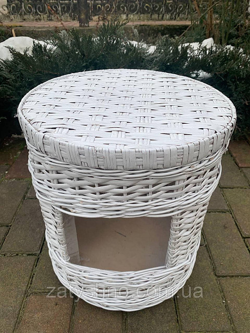 Пуф-корзина для животных белая плетеная Киев - изображение 6