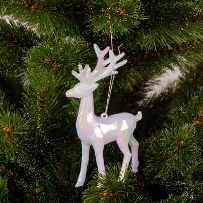Прикраса декоративна Chomik Олень, пластик, білий, 9х15 см (5900779895928) Вінниця