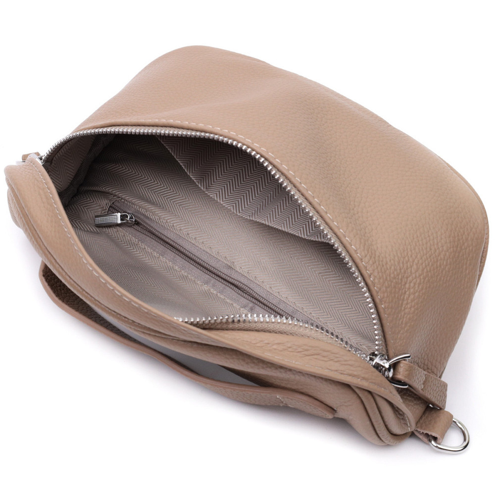 Летняя женская сумка через плечо в классическом цвете из натуральной кожи Vintage 22657 Бежевая Киев - изображение 9