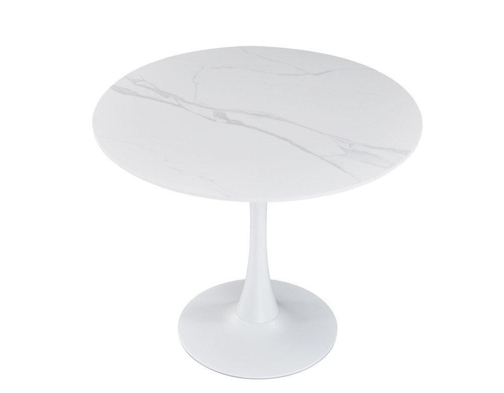 Стіл Опал (D=80), білий/кераміка білий Днепр - изображение 1