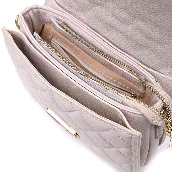 Витончена сумка жіноча з оригінальною клямкою з натуральної шкіри Vintage 22672 Біла Київ