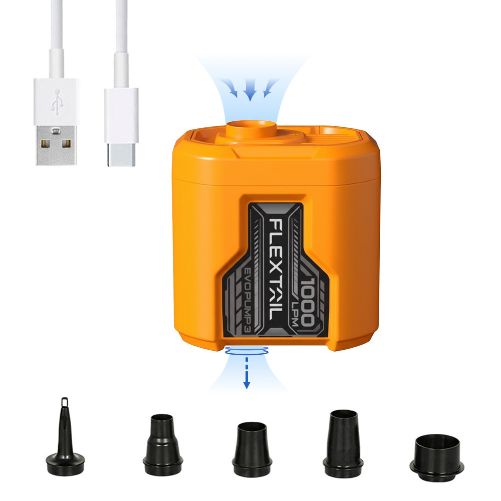 Портативний повітряний насос Flextail Evo Pump 3, 1000 л/хв, помаранчевий Київ - фото 17