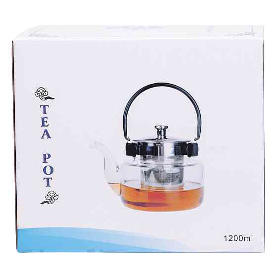Чайник заварник скляний 1.1 л з ручкою та фільтром Київ