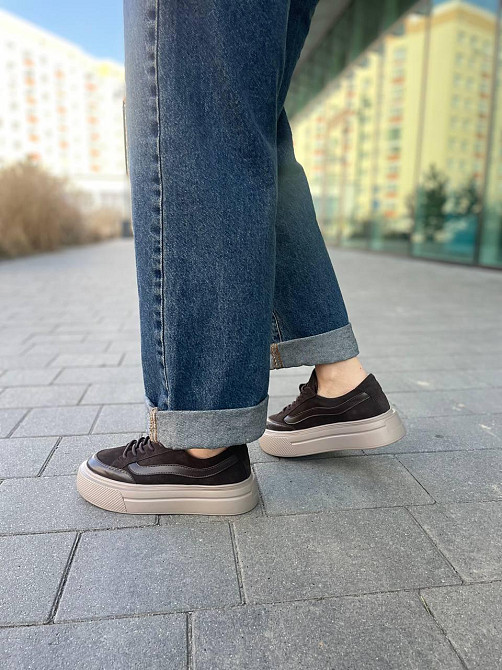 Кеди жіночі M.KRAFT коричневі шкіра+замша весна-осінь розмір 37-40 (21605) Київ - фото 6