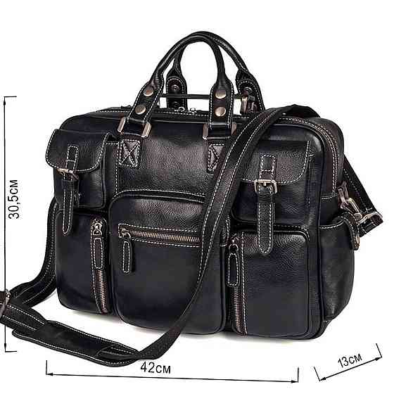 Многофункциональная сумка из натуральной кожи Vintage 14204 Черная Киев