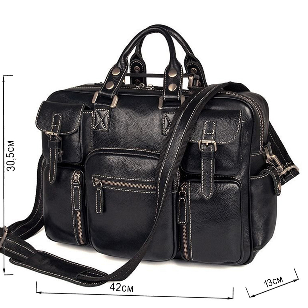 Многофункциональная сумка из натуральной кожи Vintage 14204 Черная Киев - изображение 3