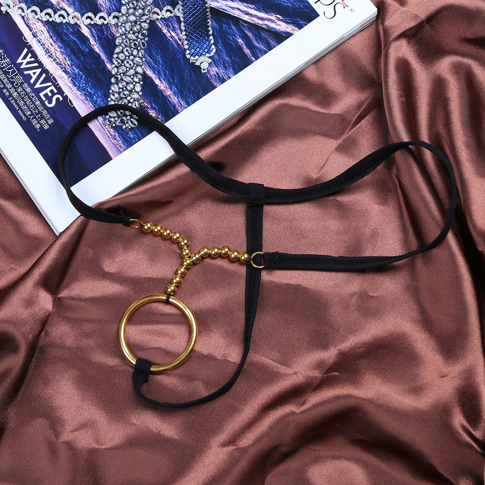 Мужские трусы стринги с кольцом универсальный черный Киев - изображение 4