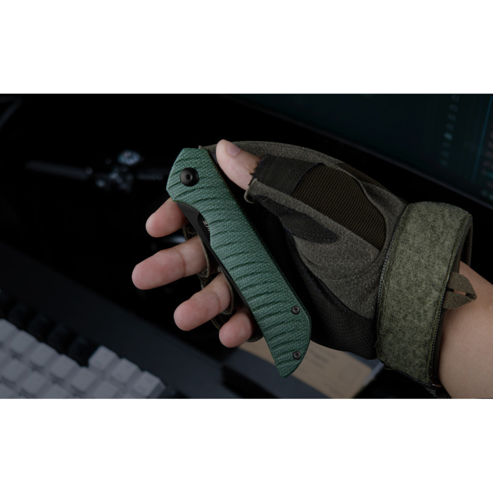 Ніж складаний туристичний Ruike P122-MG, (9.2 см) 14C28N / мікарта темно-зелений Киев - изображение 13