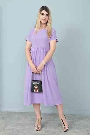 Літня сукня міді вільного крою "Ordinary" оптом | Батал Лавандовий, 50-52 Київ