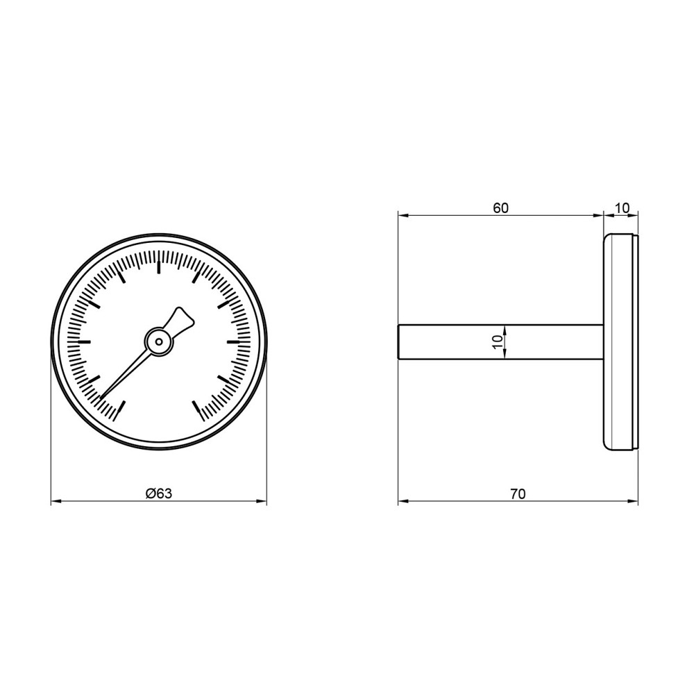 Термометр Thermo Alliance Standart 120°С 63 мм 1/2