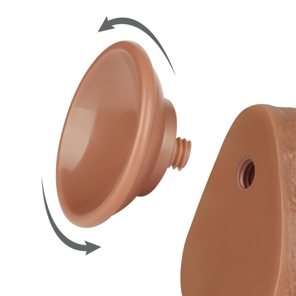 Фалоімітатор з мошонкою 8.5'' Sliding Skin Dual Layer Dong Brown Sex Aura Київ - фото 6
