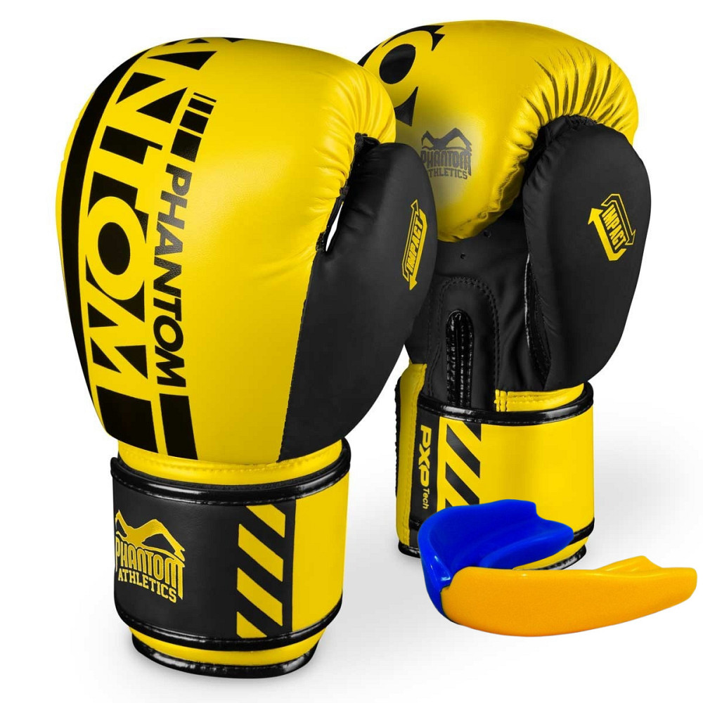 Боксерские перчатки Phantom APEX Neon Yellow 14 унций (капа в подарок) Киев - изображение 1