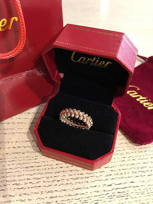 Cartier кільце з "зубчиками" у рожевому золоті з камінням / Cartier кільце з "зубчиками" Одеса - фото 2