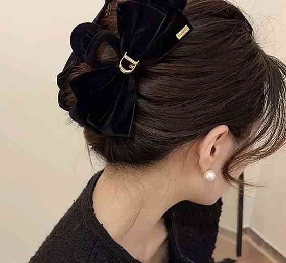 Заколка-крабик бант оксамитовий 