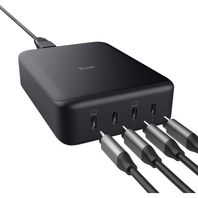 Зарядное устройство Trust Maxo 4xUSB-C PD240W GaN Black (25413_TRUST) Винница - изображение 7