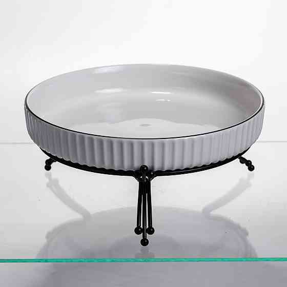 Фруктовница фарфоровая на металлической подставке, 25 см Киев