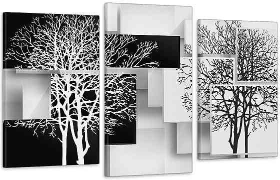 Модульна картина у вітальню/ спальню  Чорне-Біле Дерево  Art-559_3 100x150 см Київ