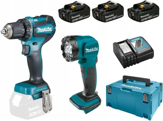 MAKITA Шуруповерт DDF485 + Ліхтарик DML815 3x3Ah DLX2349J Київ