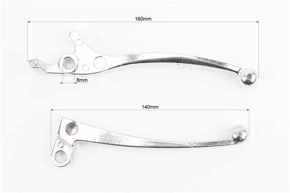 Важелі керма лівий, правий к-кт 2шт (під диск. / барабан. гальмо) Suzuki AD50 "хром" Київ - фото 3