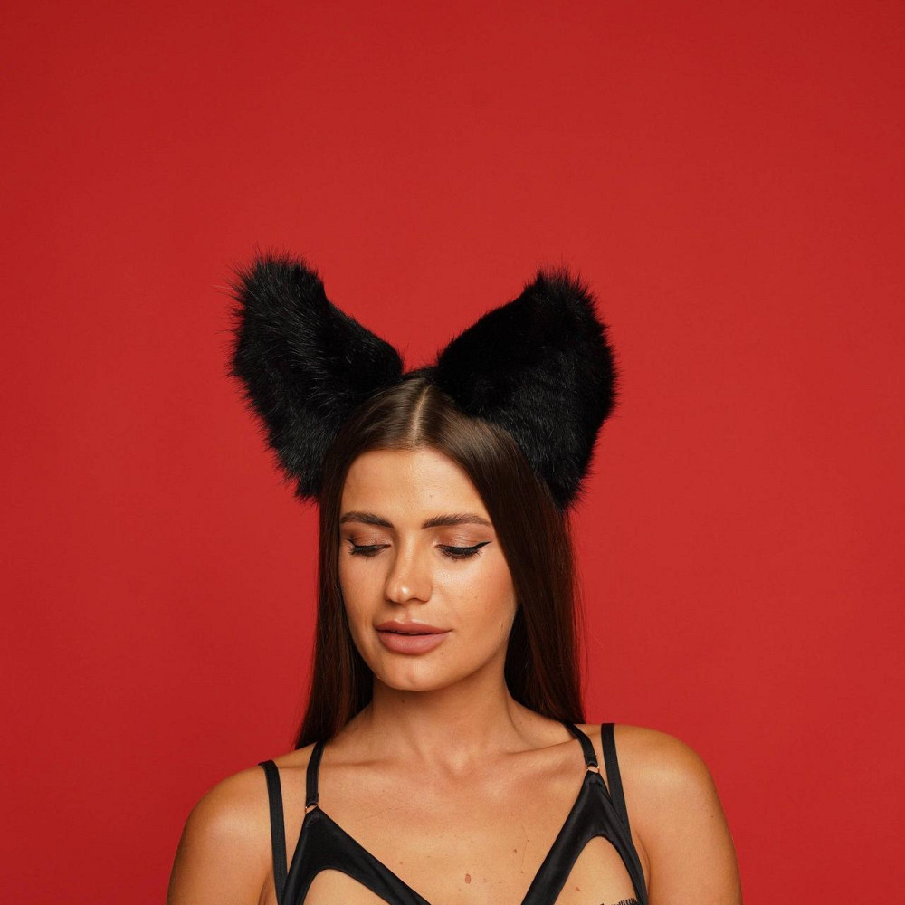 Пушистые кошачьи уши, Черные OKOVA Sex Aura Киев - изображение 1